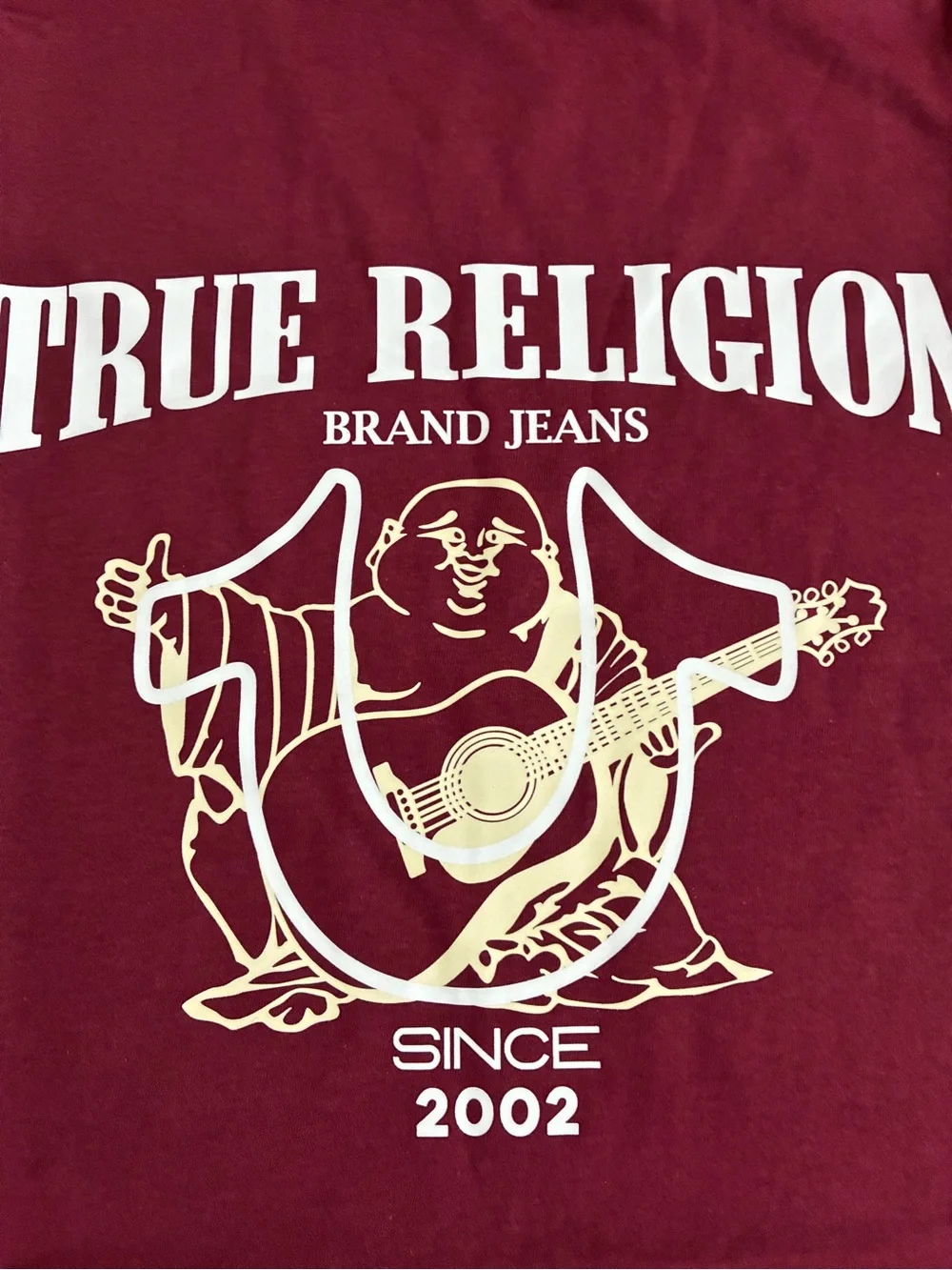 New Men’s Maroon True Religion Graphic TShirt Size L